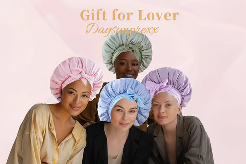 Daysunprexx Silk Satin Hair Bonnet for Sleeping – Curly, Wavy, Natural Hair Protection, Anti Breakage & Anti Frizz Night Cap for Women Men – Pink