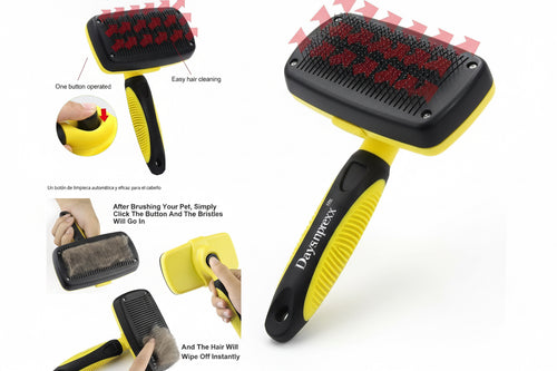 Self-Cleaning Retractable Pet Grooming Brush for Dogs & Cats | Daysunprexx™