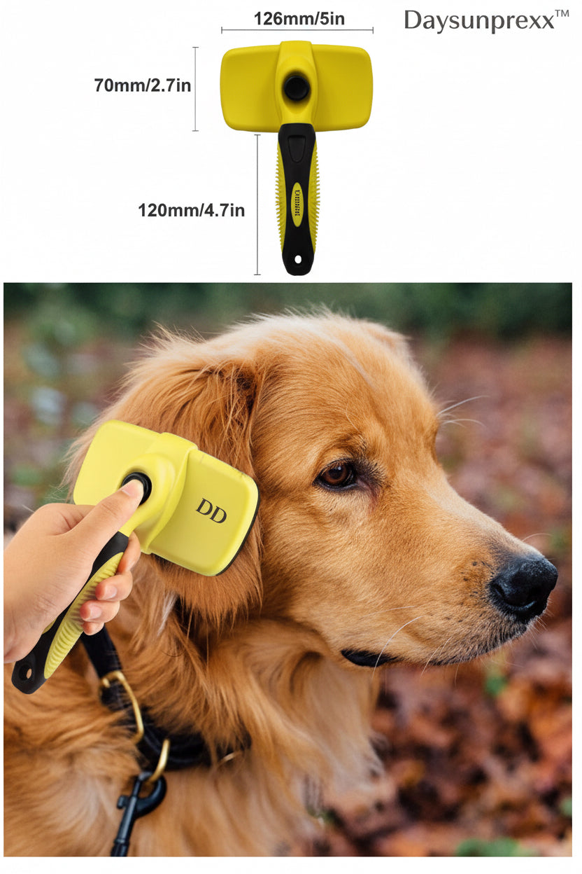 Self-Cleaning Retractable Pet Grooming Brush for Dogs & Cats | Daysunprexx™