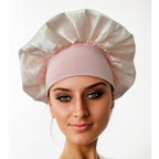 Daysunprexx Premium Wide-Brim Elastic Satin Hair Bonnet – Women’s Sleep Cap for Hair Protection, Anti-Frizz, Moisture Retention, Adjustable Beauty Headscarf