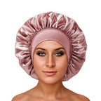 Daysunprexx Premium Wide-Brim Elastic Satin Hair Bonnet – Women’s Sleep Cap for Hair Protection, Anti-Frizz, Moisture Retention, Adjustable Beauty Headscarf