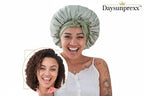 Daysunprexx Premium Silk Satin Sleep Bonnet – Hair Cap for Curly & Natural Hair, Anti-Frizz, Stay-On Night Bonnet for Women & Men – Green