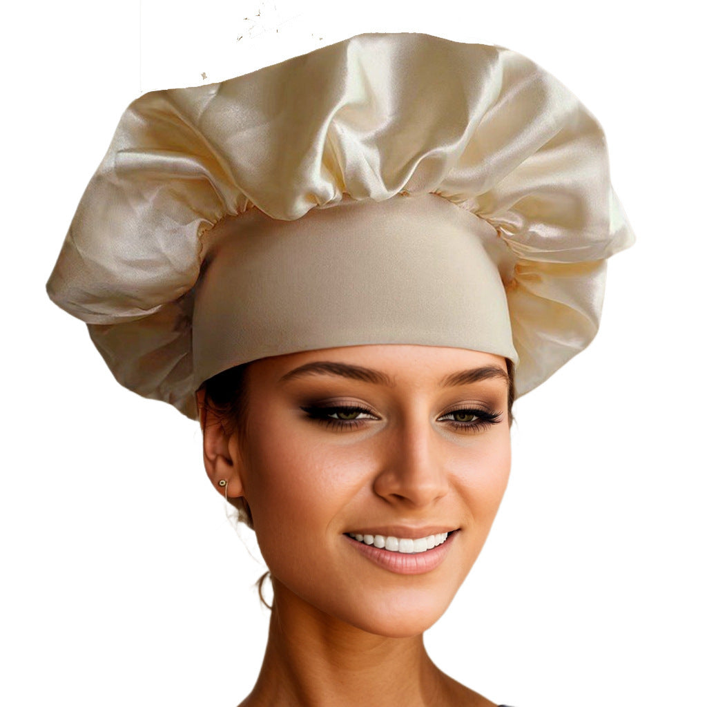Daysunprexx Premium Wide-Brim Elastic Satin Hair Bonnet – Women’s Sleep Cap for Hair Protection, Anti-Frizz, Moisture Retention, Adjustable Beauty Headscarf
