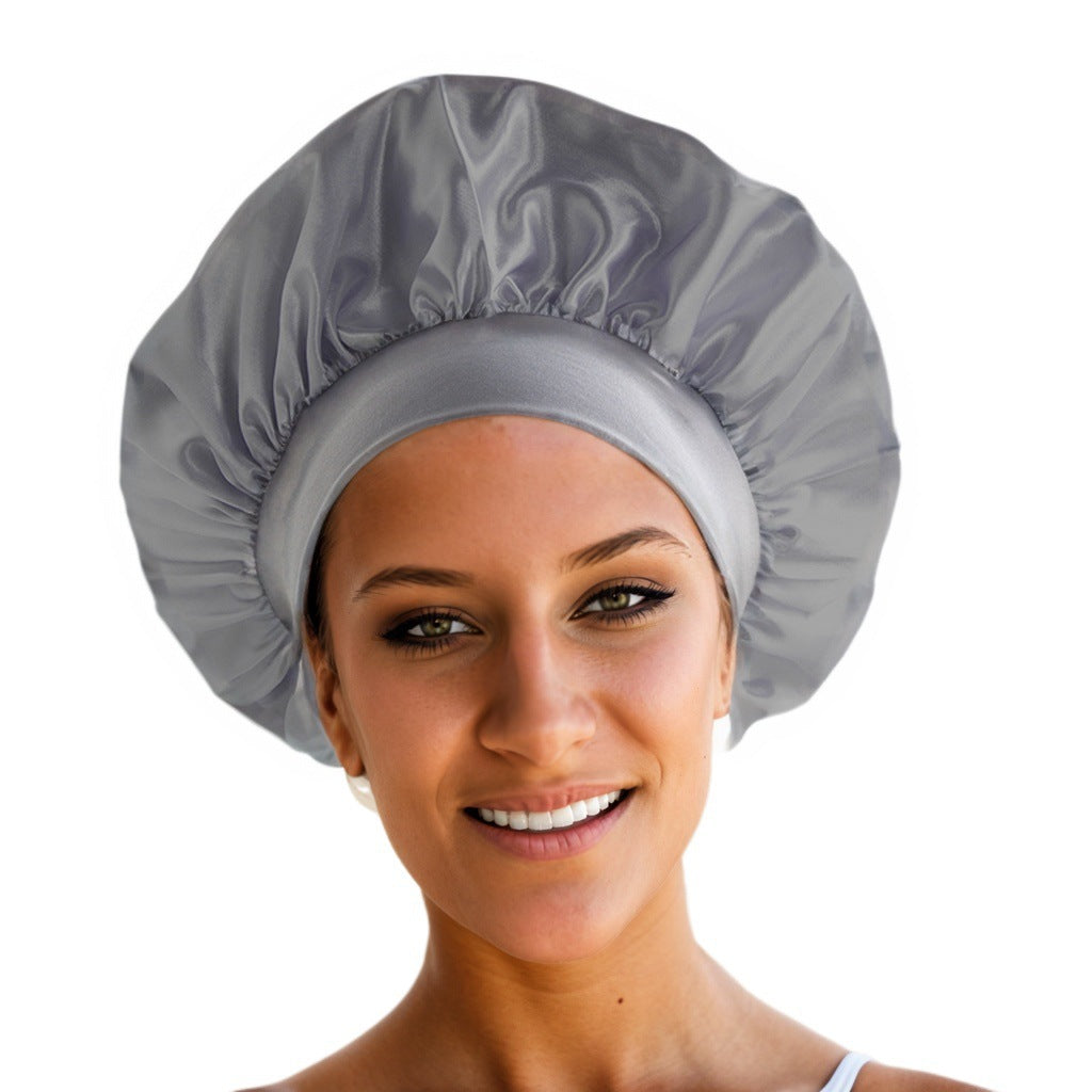 Daysunprexx Premium Wide-Brim Elastic Satin Hair Bonnet – Women’s Sleep Cap for Hair Protection, Anti-Frizz, Moisture Retention, Adjustable Beauty Headscarf